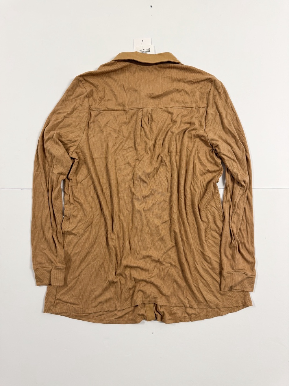 Maternity Ingrid & Isabel Long-Sleeve Button-Down Shirt in Tan - Picture 2 of 3